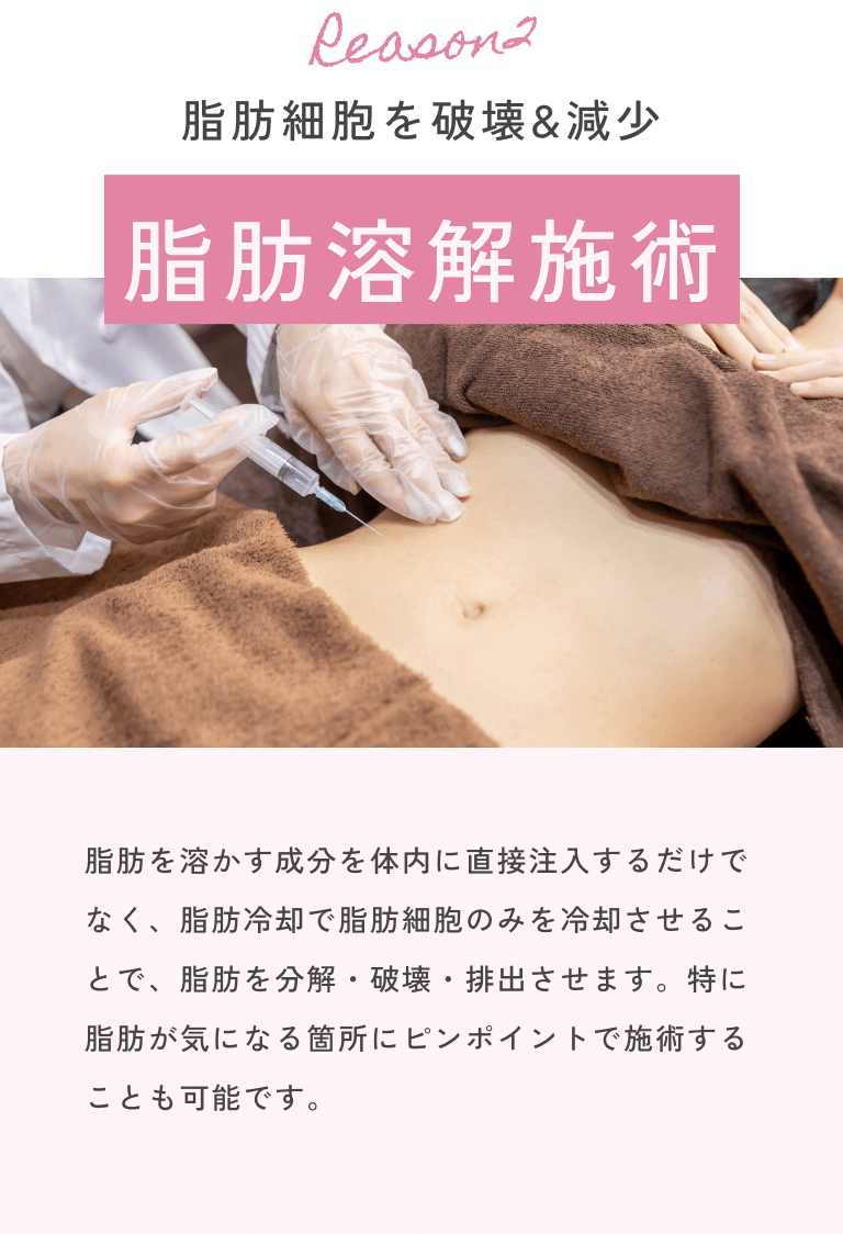 脂肪細胞を破壊&減少 脂肪溶解施術