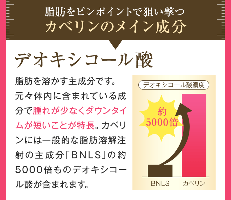 脂肪をピンポイントで狙い撃つカベリンのメイン成分