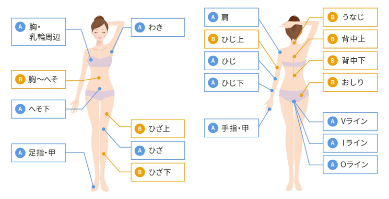 カレイドクリニックパーツ別脱毛