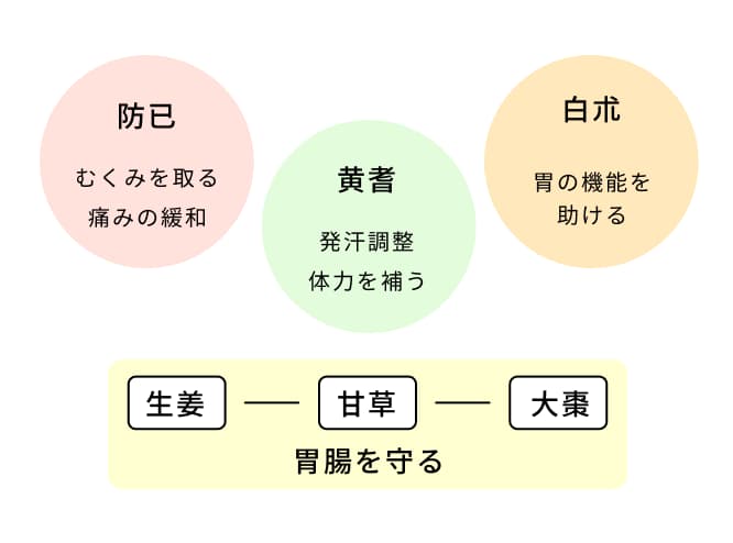 防己黄耆湯の作用機序